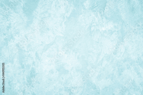Pastel blue and white concrete stone texture for background in summer wallpaper. Cement and sand wall of tone vintage. Concrete abstract wall of light cyan color, cement texture mint green for design.