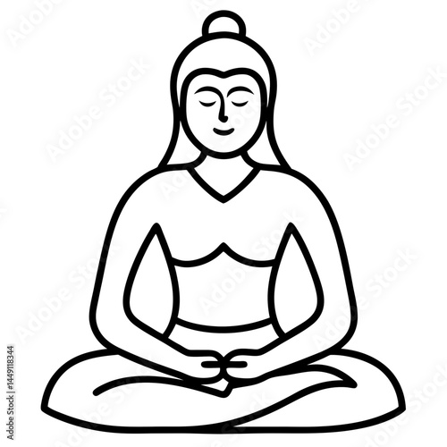 Meditation graphic for International Yoga Day perfect for posters and digital art.