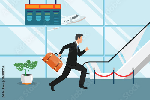Airport activity Concept. Colored flat vector illustration isolated