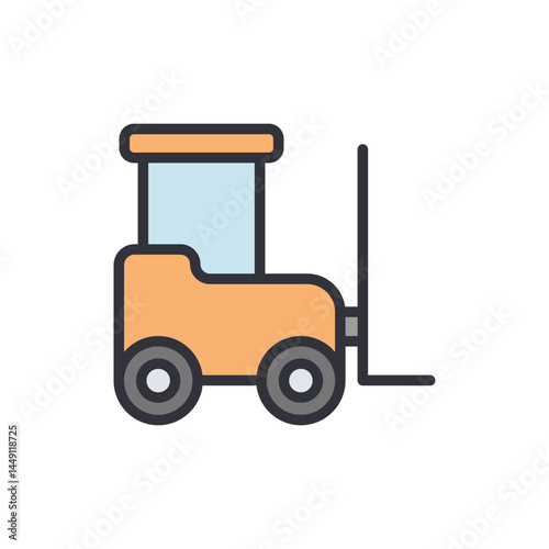 Forklift colored icons, minimalist vector illustration ,simple transparent graphic element .Isolated on white background