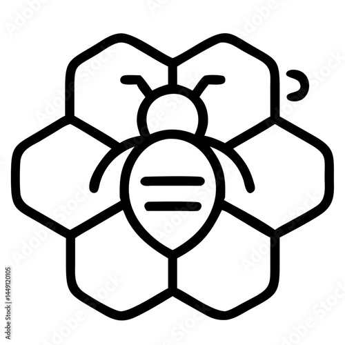 Minimal Beehive Line Vector Icon for honey, insect, or beekeeping themes, perfect for outline style design, nature illustrations, and apiary branding