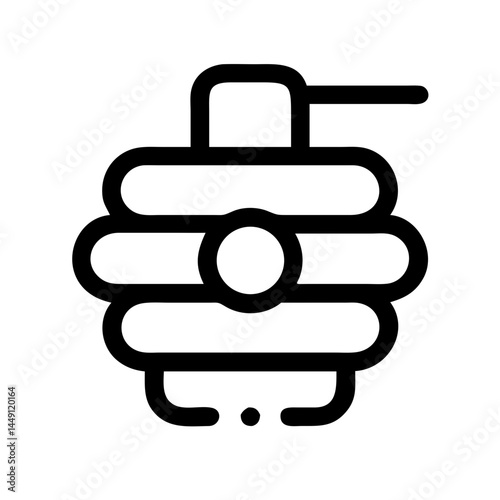 Minimal Beehive Line Vector Icon for honey, insect, or beekeeping themes, perfect for outline style design, nature illustrations, and apiary branding