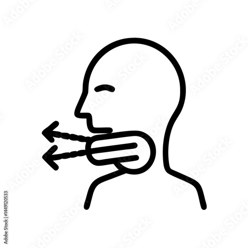 Breathing Exercise Vector Icon for stress relief, mindfulness, or physical wellness themes, ideal for meditation, health, and fitness illustrations