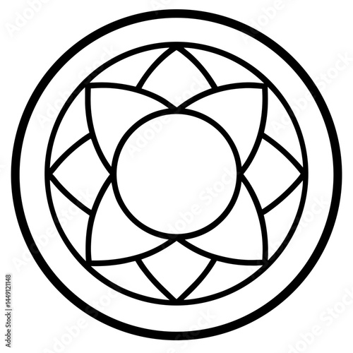 Zen-circle graphic for International Yoga Day perfect for posters and digital art.