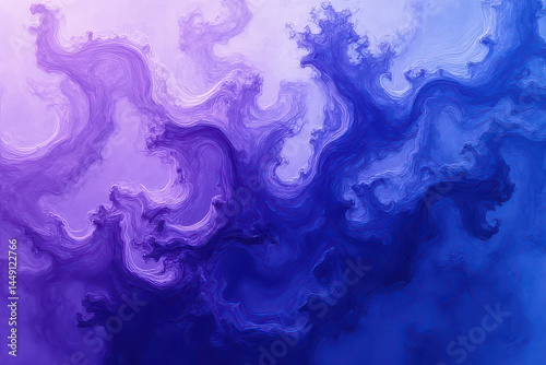 Mesmerizing Ink in Water: Indigo & Light Purple Dance in Dreamlike Patterns