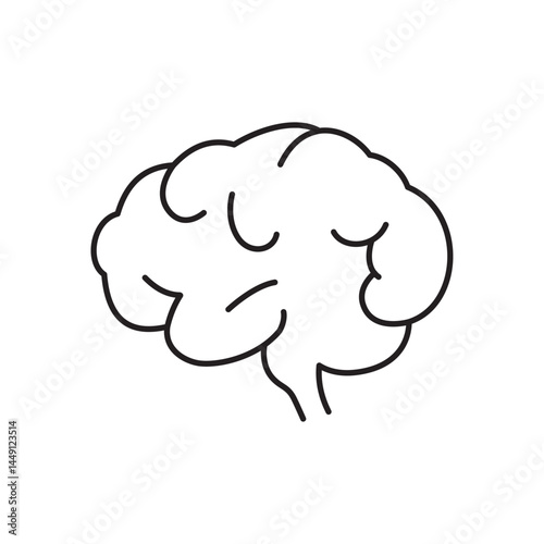 シンプル　イラスト　人間の脳のイメージのベクターイラスト