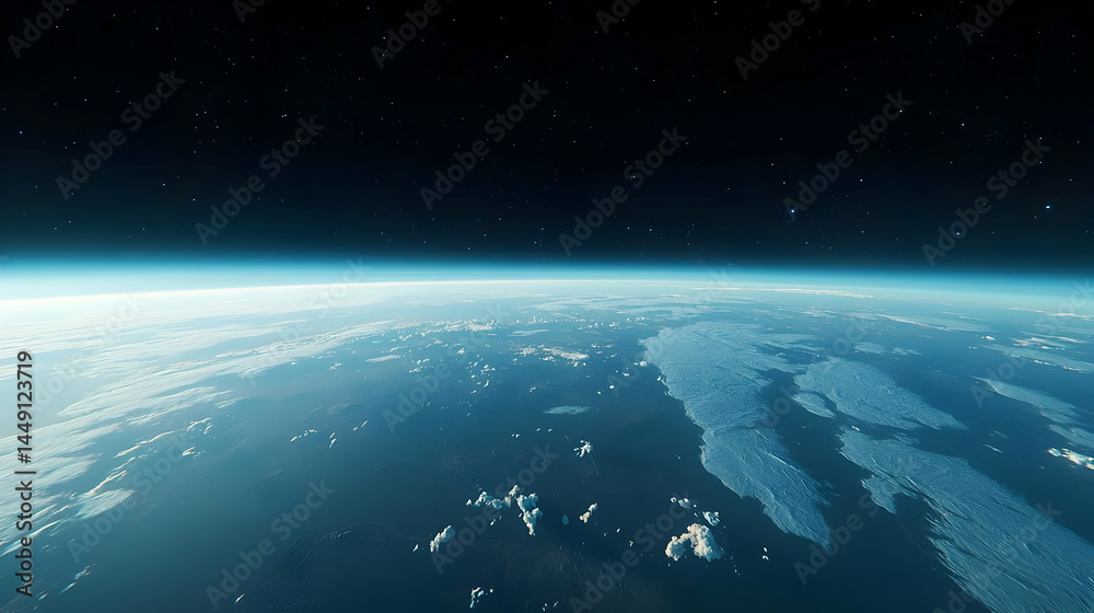 Obraz premium High Altitude Earth Orbit Panorama View