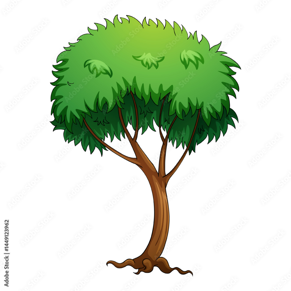 Beautiful Tree Isolated in white background. Vector Illustration. Nature Sign or Symbol.