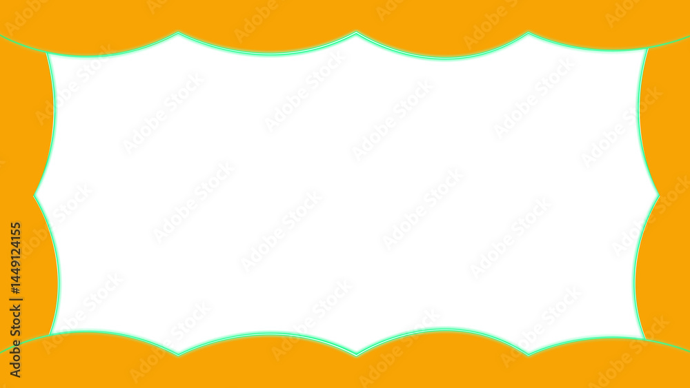 decorative orange border with scalloped edges and empty space on transparent background decorative orange border with scalloped edges and empty space on transparent background
