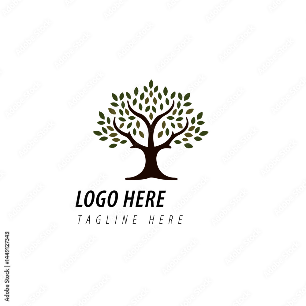 Obraz premium Modern minimalist professional and creative tree logo design.