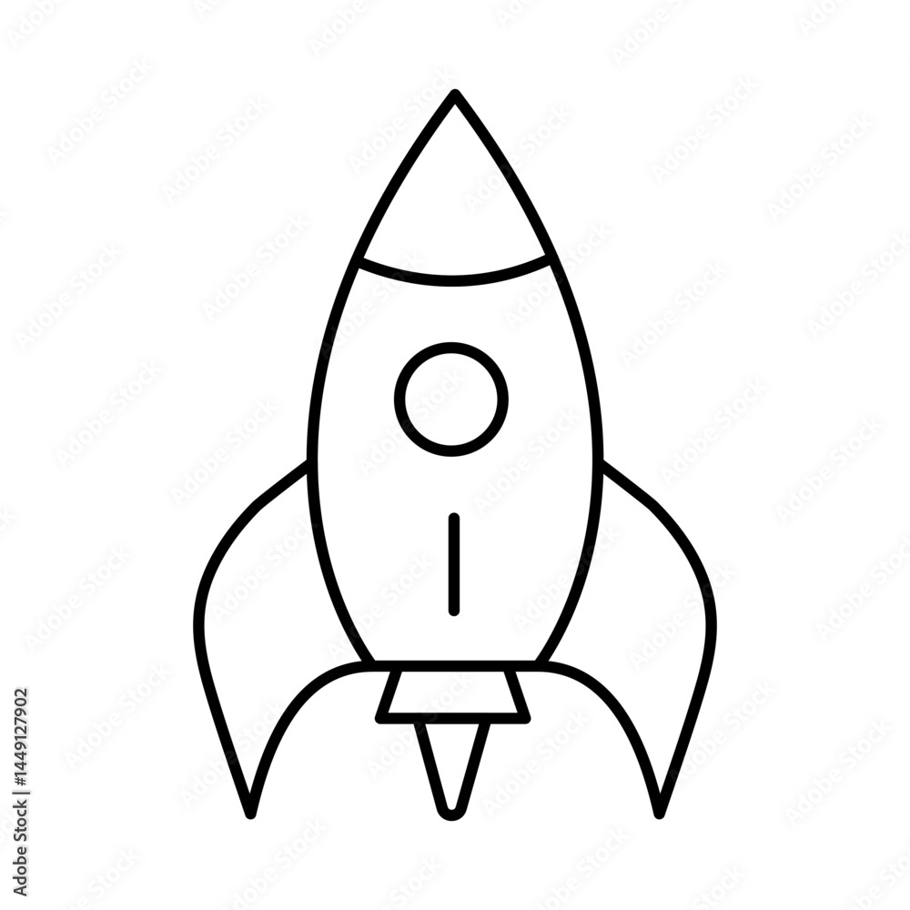 Rocket Line Icon. Business, Strategy, Success Editable Stroke Vector Illustration Rocket Line Icon. Business, Strategy, Success Editable Stroke Vector Illustration