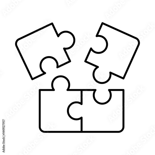 Puzzel Line Icon. Business, Strategy, Success Editable Stroke Vector Illustration