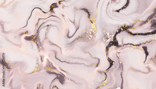 Marble stone background design with natural crystal texture and gold sequins.