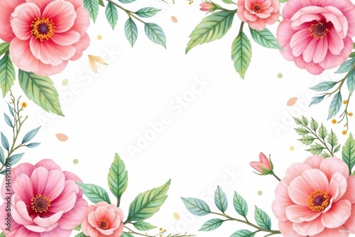 Delicate watercolor floral pattern, perfect for spring flyers , leaves, image