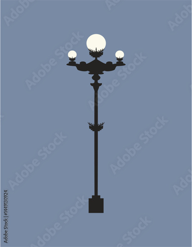 old fashioned street lamp, lamp, bright, light, street, lantern, sky, pole, post, lamppost, streetlight, metal, electric, object, city, old,  electricity, architecture, antique, bulb, design, vintage,