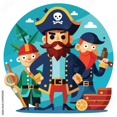 cartoon pirate captain