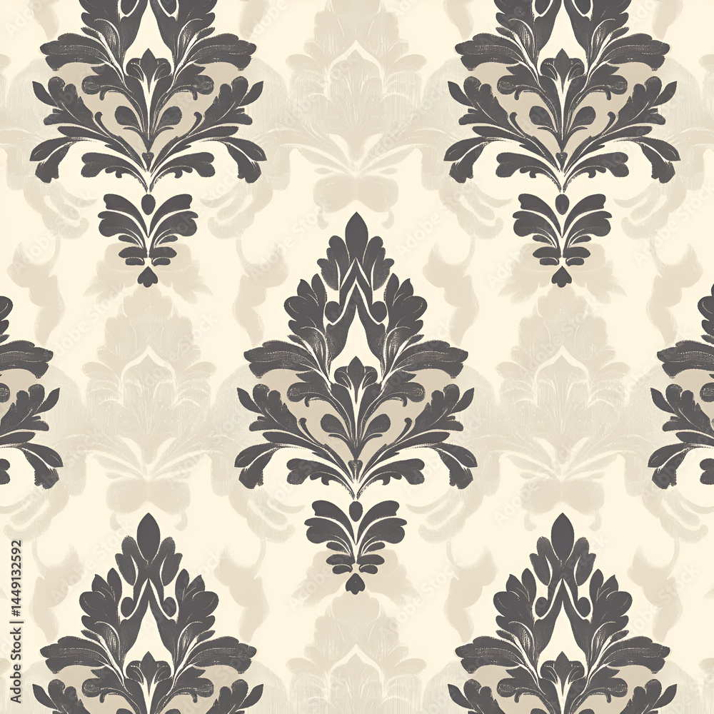 Fototapeta premium Elegant floral pattern design textile print art creative studio close-up vintage aesthetic for home decor
