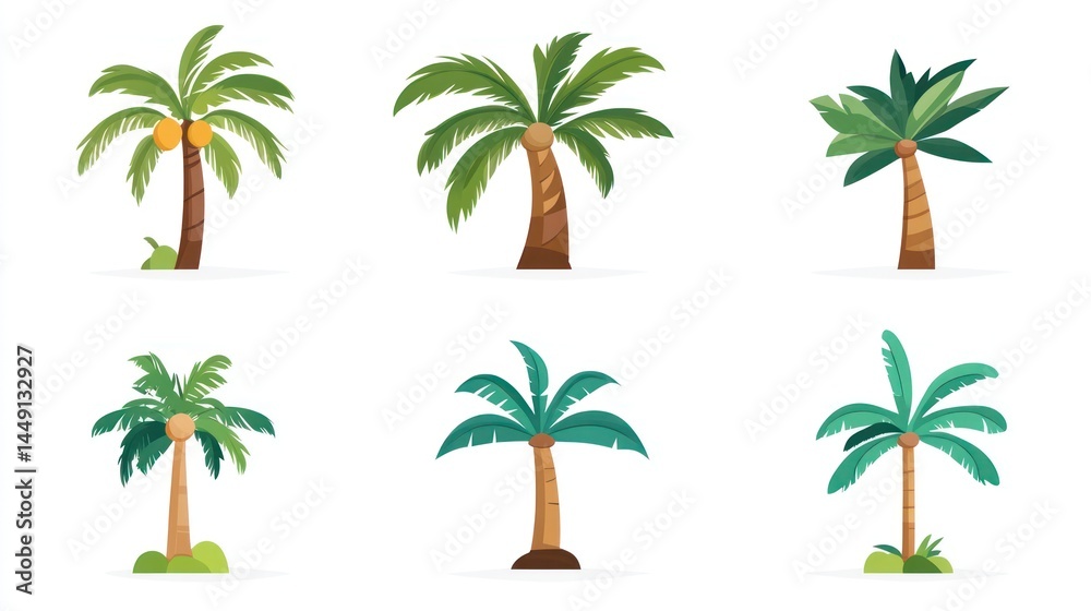 Cartoon Palm Trees Illustration
