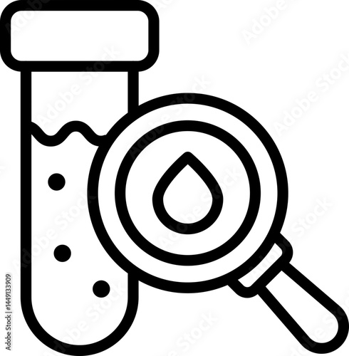 Black blood test icon - outline