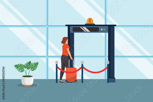 Airport activity Concept. Colored flat vector illustration isolated