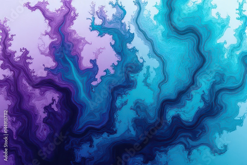 Mesmerizing Ink in Water: Turquoise & Violet Red Dance in Dreamlike Patterns