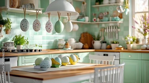 Wallpaper Mural Easter Kitchen Decor: Pastel Eggs & Spring - Pastel Colors Torontodigital.ca