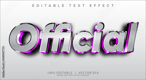 official 3d vector text effect with modern style design