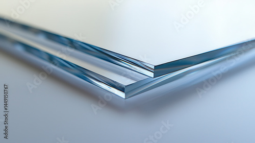 Smooth transparent acrylic sheets stacked together, showcasing