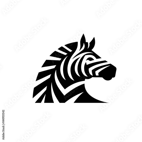 Futuristic Zebra Head Logo Concept