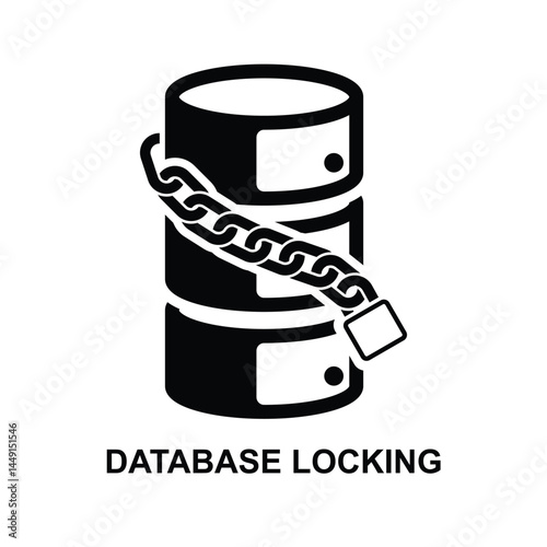 Database locking icon isolated on background vector illustration.
