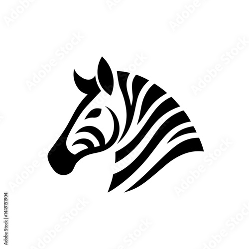 Monochrome Zebra Head Logo Style