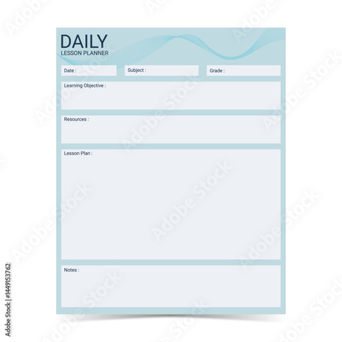 Modern and simple template for lesson planner with soft pastel color of digital planner 29