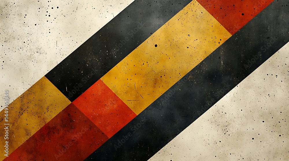 Naklejka premium Abstract geometric color block grunge style