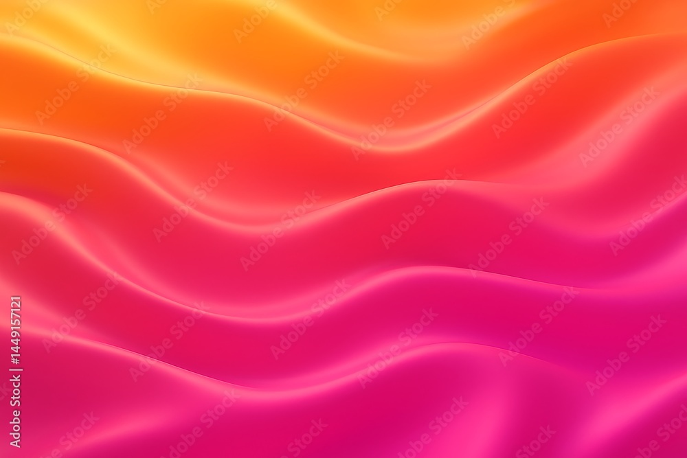 Obraz premium Wavy Abstract Gradient Background in Orange and Pink