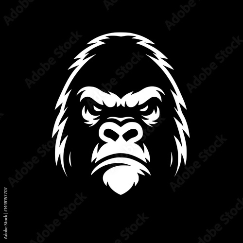 Black gorilla face silhouette