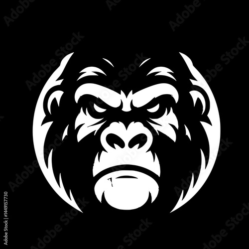 Black gorilla face silhouette