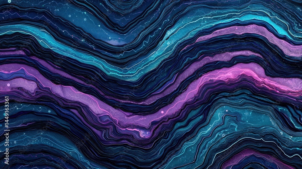 Obraz premium Abstract Swirling Purple and Teal Digital Art Background Texture Image Perfect for Website Design or Wallpaper
