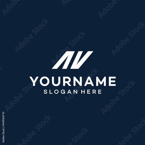 nv letter initial logo design template illustration vector