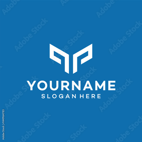 pp letter initial logo design template illustration vector
