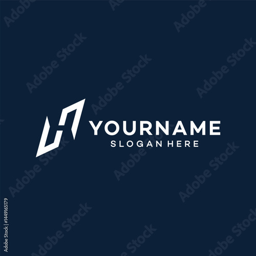 n letter initial logo design template illustration vector