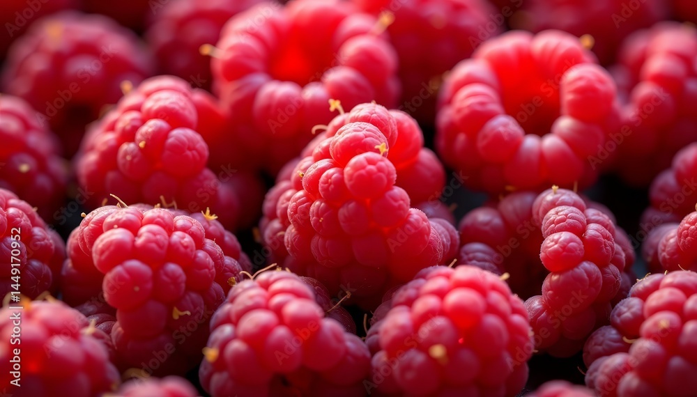 Close-up of ripe raspberries forming a perfect circle, vibrant, circle Close-up of ripe raspberries forming a perfect circle, vibrant, circle