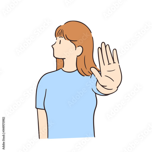 refuse, resist or stop gesture