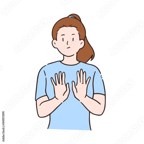 refuse, resist or stop gesture