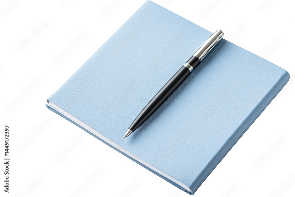 Notebook with pen mockup on transparent background Notebook with pen mockup on transparent background
