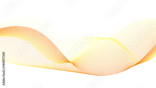 Abstract orange waveform on a bright background