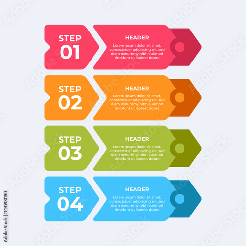 Threestep process with headers and descriptions.