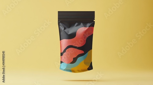 Wallpaper Mural Black pouch with colorful abstract design Torontodigital.ca
