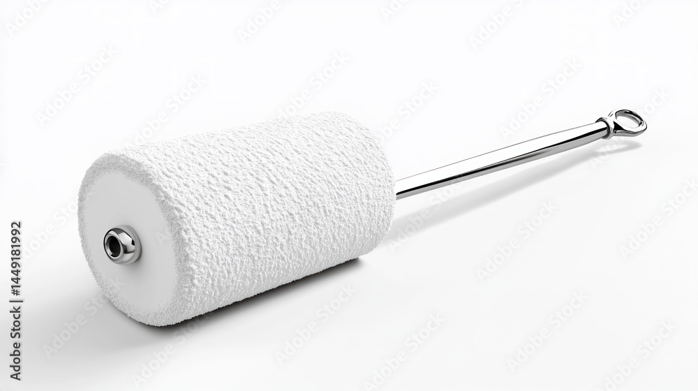 Obraz premium White cylindrical tool with a metallic handle