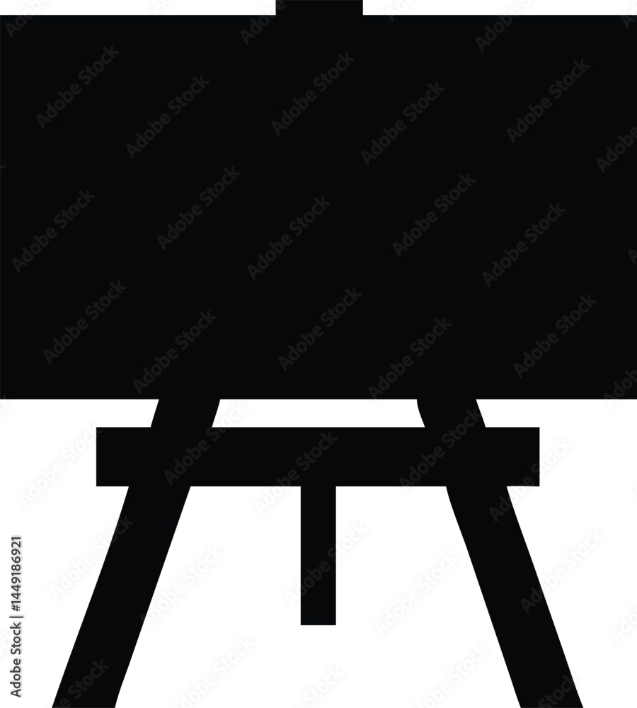 Obraz premium A black canvas displayed on an easel stands prominently in stark contrast to white