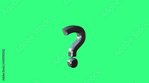3d question mark animation on green screen